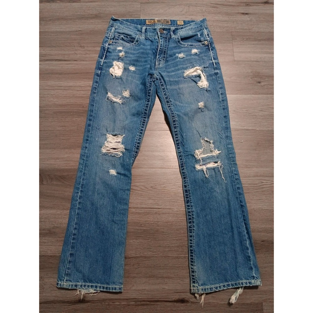 BKE Men's Carter Distressed Ripped 100% Cotton Demin Jeans Size 30x31